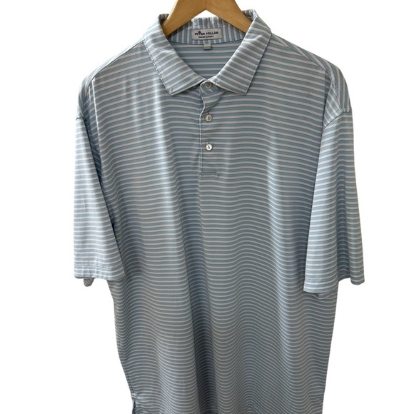 Peter Millar Summer Comfort Polo Size XL Stretch Poly Stripes Golf Leisure Cool - Picture 1 of 6